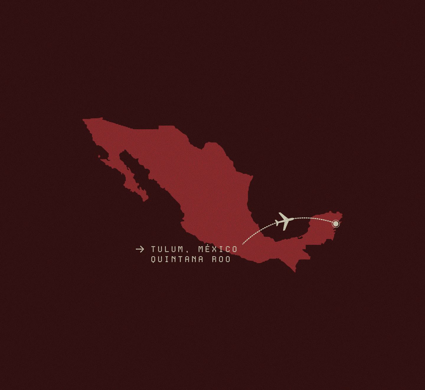 Mapa de México con destino Tulum